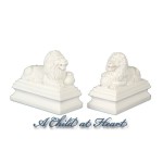 Pair of Dollhouse Lion Pedestal