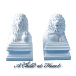 Pair of Dollhouse Lion Pedestal