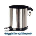 (*) Dollhouse Stainless Steel Garbage Can