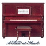 Dollhouse Upright Piano with Bench