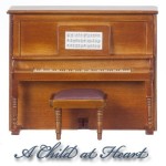 Dollhouse Upright Piano with Bench
