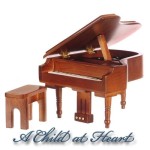 Dollhouse Musical Walnut Grand Piano