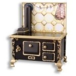 Dollhouse Blacken Tile Tin Cook Stove(&amp;sect; Closeout)