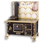 Dollhouse Blacken Tile Tin Cook Stove(&amp;sect; Closeout)