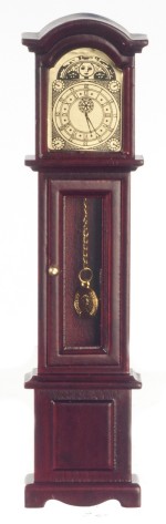 Dollhouse Mahogany Grandfather Clock