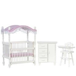 Dollhouse Canopy Nursery - White & Pink