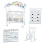 Dollhouse White Patchwork Nursery