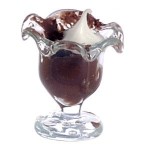 (*) Dollhouse Miniature Glass of Pudding