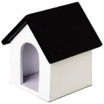 Dollhouse Wooden Doghouse - Black Roof