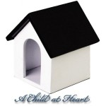 Dollhouse Wooden Doghouse - Black Roof
