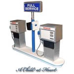 (*) Dollhouse Retro Styled Gas Pump Island
