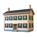 Disc. Lincoln's Springfield Home Dollhouse (Kit)
