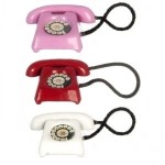 Dollhouse Pink, Red or White Rotary Phone