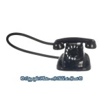 Dollhouse Black Rotary Phone