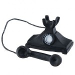 Dollhouse Black Cradle Phone