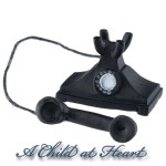 Dollhouse Black Cradle Phone