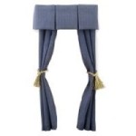 Dollhouse Single Drapes w/Box Pleat Cornice