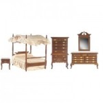 Dollhouse Canopy Bedroom Walnut