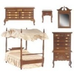 Dollhouse Canopy Bedroom Walnut