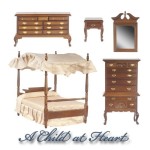 Dollhouse Canopy Bedroom Walnut