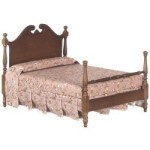 Dollhouse Walnut Double Bedroom