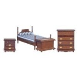 Dollhouse Walnut Single Bedroom