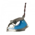 (*) Dollhouse Modern Steam Iron - Blue