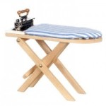 Dollhouse Wooden Ironing Board &amp; Iron