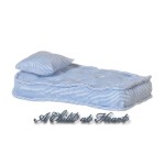 (*) Dollhouse Blue Twin Mattress with Pillow