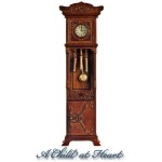 Dollhouse Walnut Grandfather Clock by Bespaq 