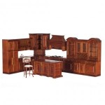 Dollhouse Walnut Kitchen by Bespaq