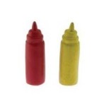 (*) Dollhouse Ketchup And Mustard Bottles