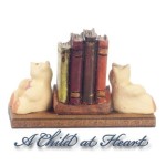 Dollhouse Bear Bookends with Books