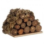 Dollhouse Fireplace Logs With Moss