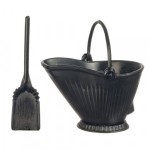 Dollhouse Coal Scuttle With Shovel &amp; Coal- Choice of Style -
