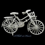 Dollhouse Miniature Bicycle - White