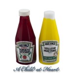 (*) Dollhouse Heinz Ketchup &amp; Mustard Set