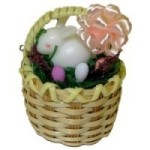 Dollhouse Easter Basket with White Bunny