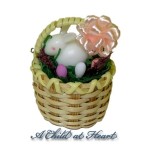 Dollhouse Easter Basket with White Bunny