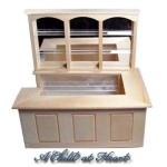(*) Unfinished Bar Counter with Display Shelves