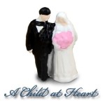 (*) Dollhouse Wedding Cake Topper(s), Hand Painted