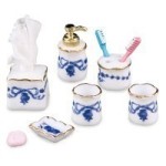 (Discontinued) Blue Rose Bath Accessories