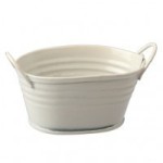 Dollhouse White Tin Wash Bucket