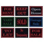 (*) Set of Assorted House &amp; Yard Signs