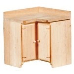 (**) Dollhouse Unfinished Corner Kitchen Cabinet
