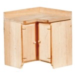 (**) Dollhouse Unfinished Corner Kitchen Cabinet