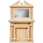 (* Closeout *) Dollhouse Unfinished Mirrored Fireplace
