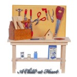 (*) Dollhouse Unfinished Workbench (Empty)