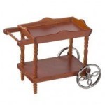 (*) Dollhouse Wooden Serving Cart