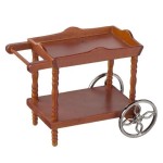 (*) Dollhouse Wooden Serving Cart